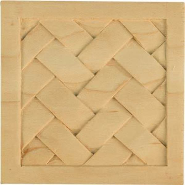 Osborne Wood Products 3 x 3 x 1/2 Small Basket Weave Block in Cherry 7650C